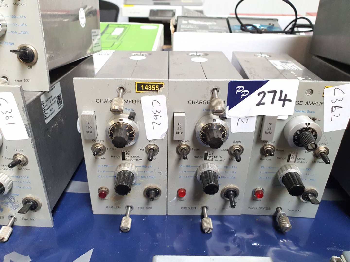 3x Kistler Kiag 5001 charge amp (C362) - lot locat...