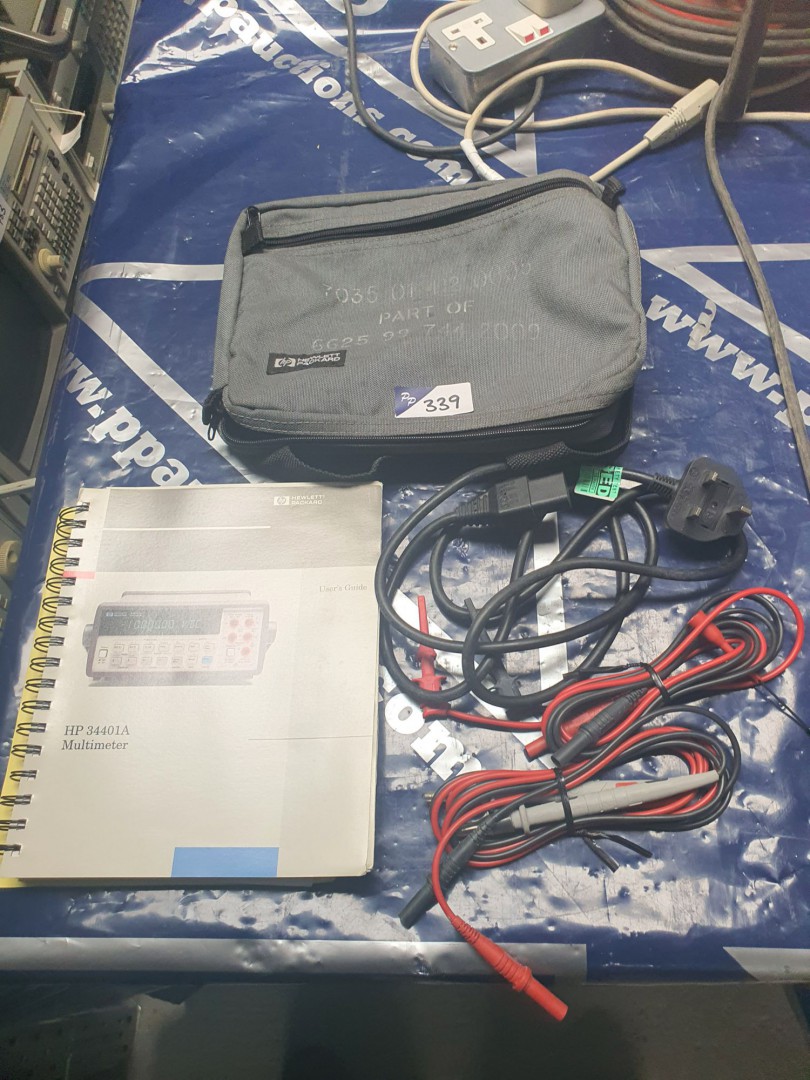 HP/Agilent 34401A accessory kit in pouch with manu...