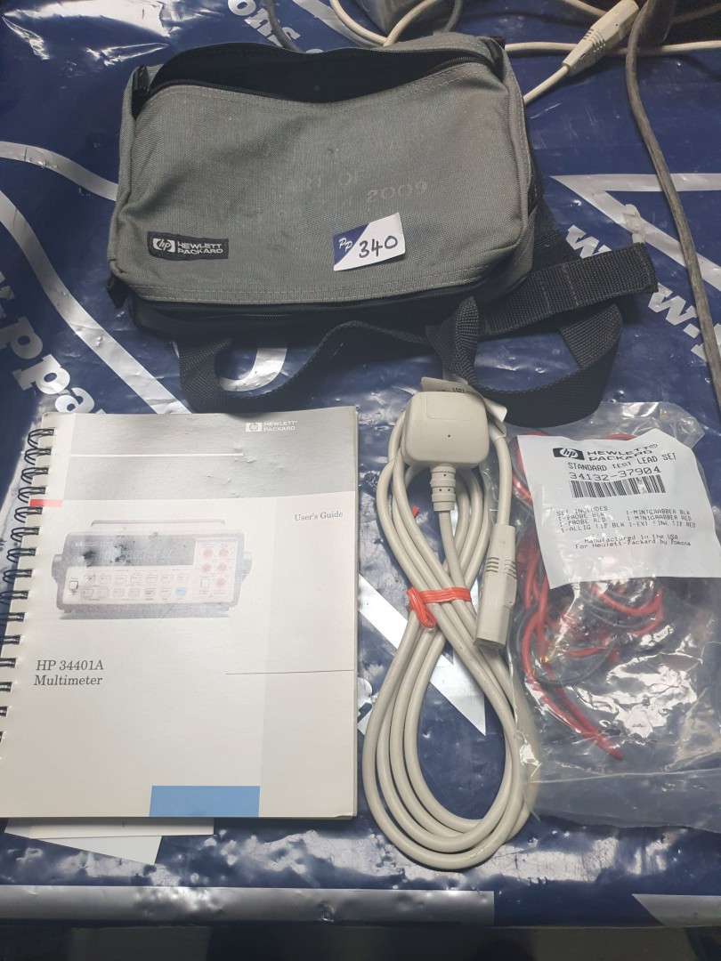 HP/Agilent 34401A accessory kit in pouch with manu...
