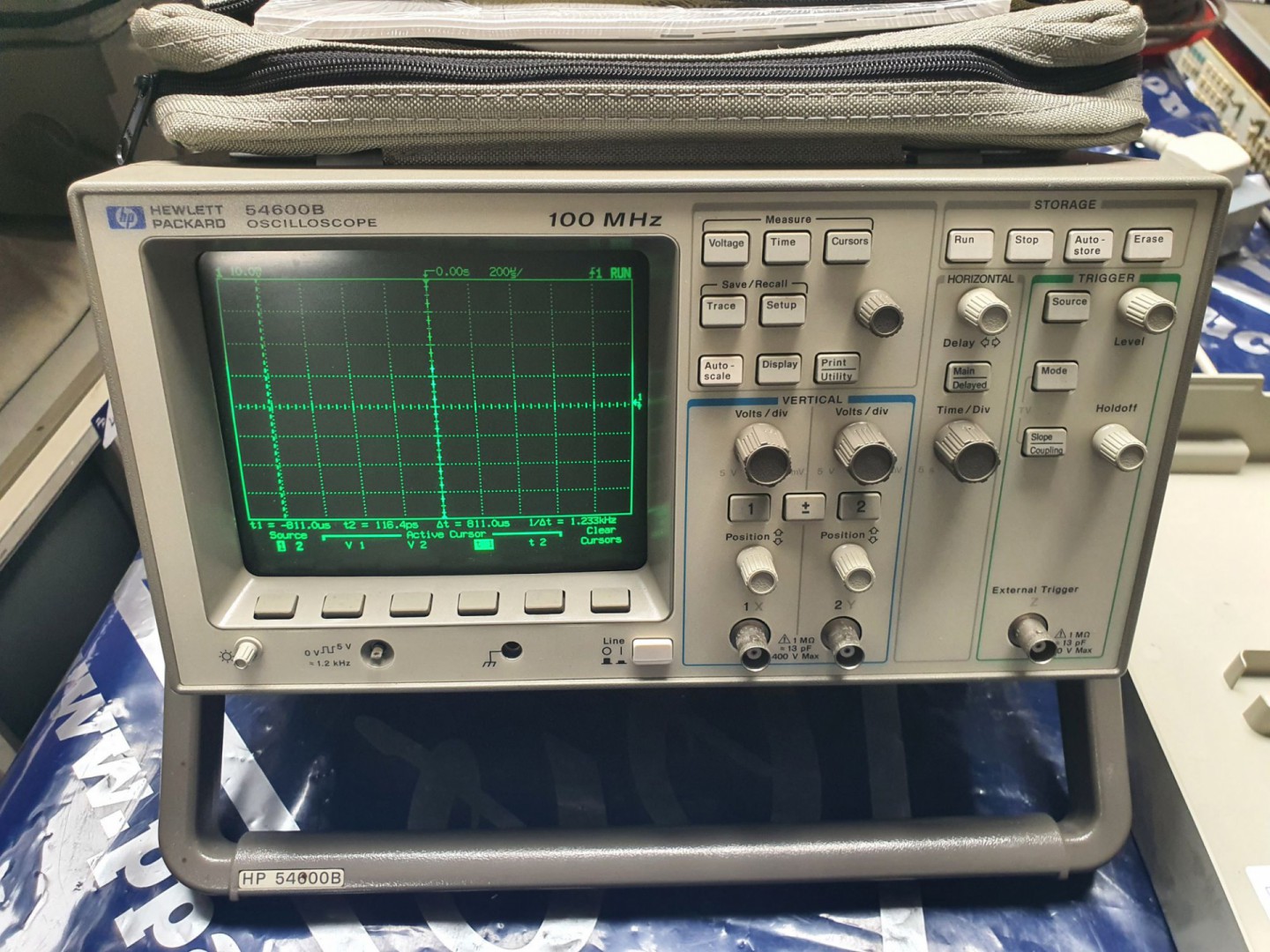 HP 54600B scope DT 100MHz with 2 probes, manual, p...
