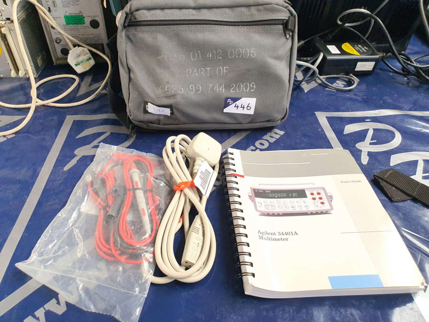 HP/Agilent 34401A accessory kit in pouch with manu...