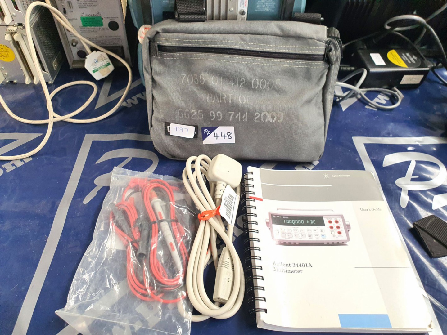 HP/Agilent 34401A accessory kit in pouch with manu...