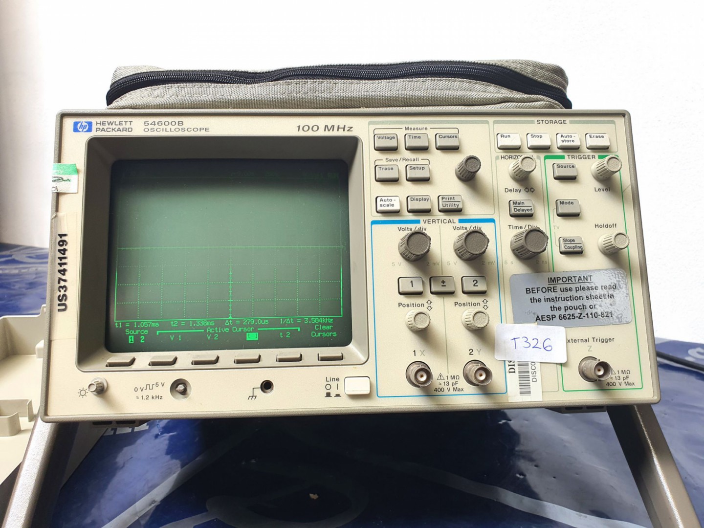 HP 54600B scope, DT 100MHz with 2 probes, manual,...