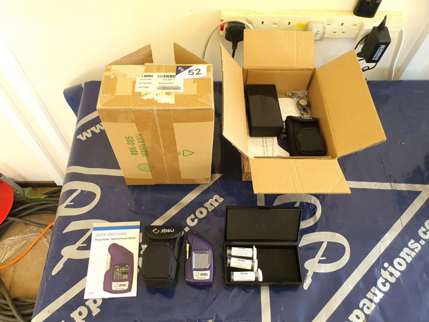 2x JDSU PowerChek optical power meter with equipme...