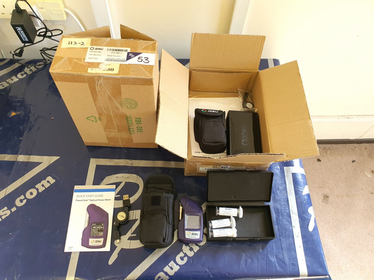 2x JDSU PowerChek optical power meter with equipme...