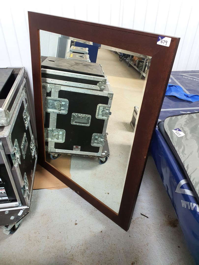 Wooden frame bevel edge wall mirror, 900x1170mm -...