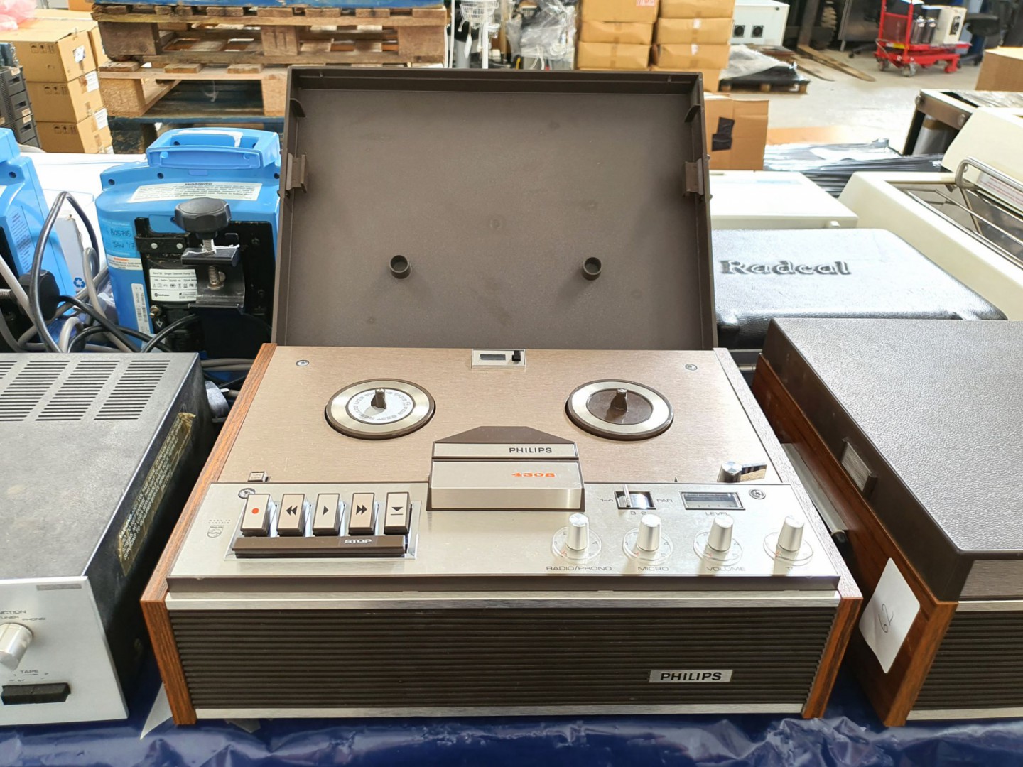 Philips 4308 reel to reel audio recorder, 4 track...