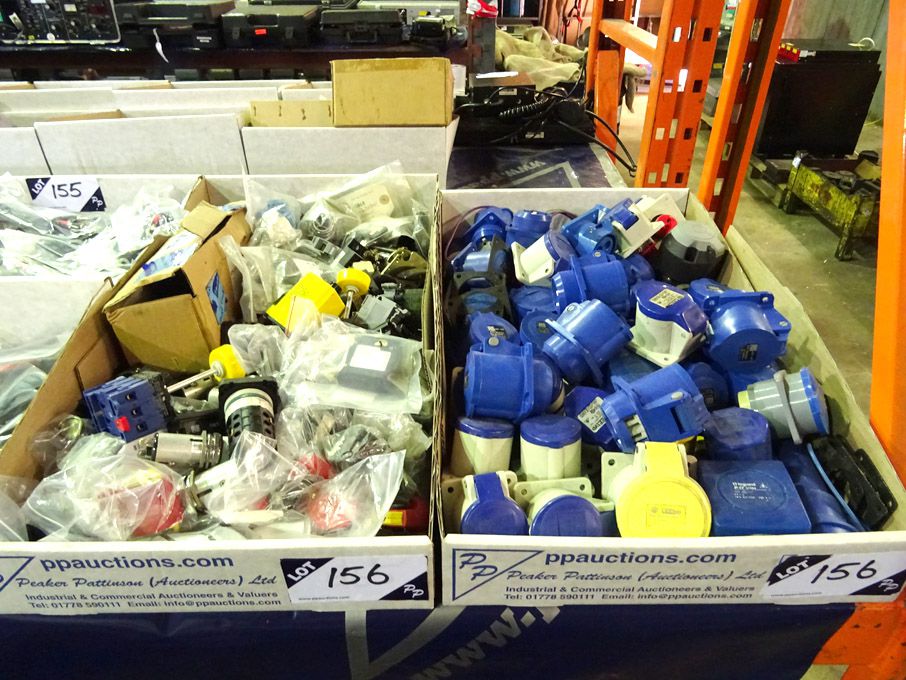 Qty various electrical control switches, plugs etc...