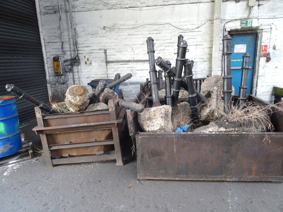 14x Russell cast iron fence posts - lot located at...
