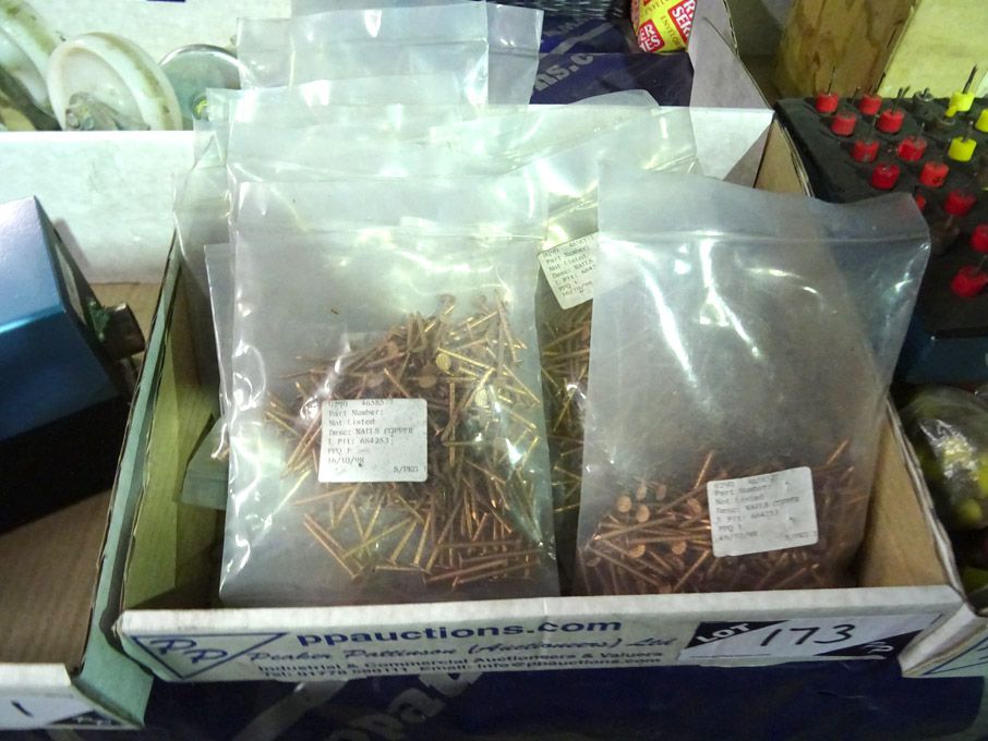 Qty various copper nails - Lot Located at: Aunby,...