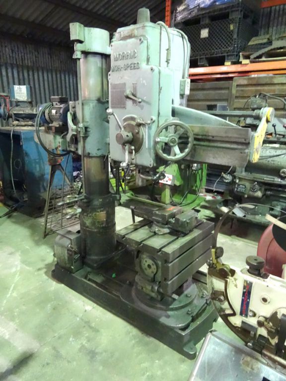 Morris Mor-Speed radial arm drill, 24x18" 'T' slot...