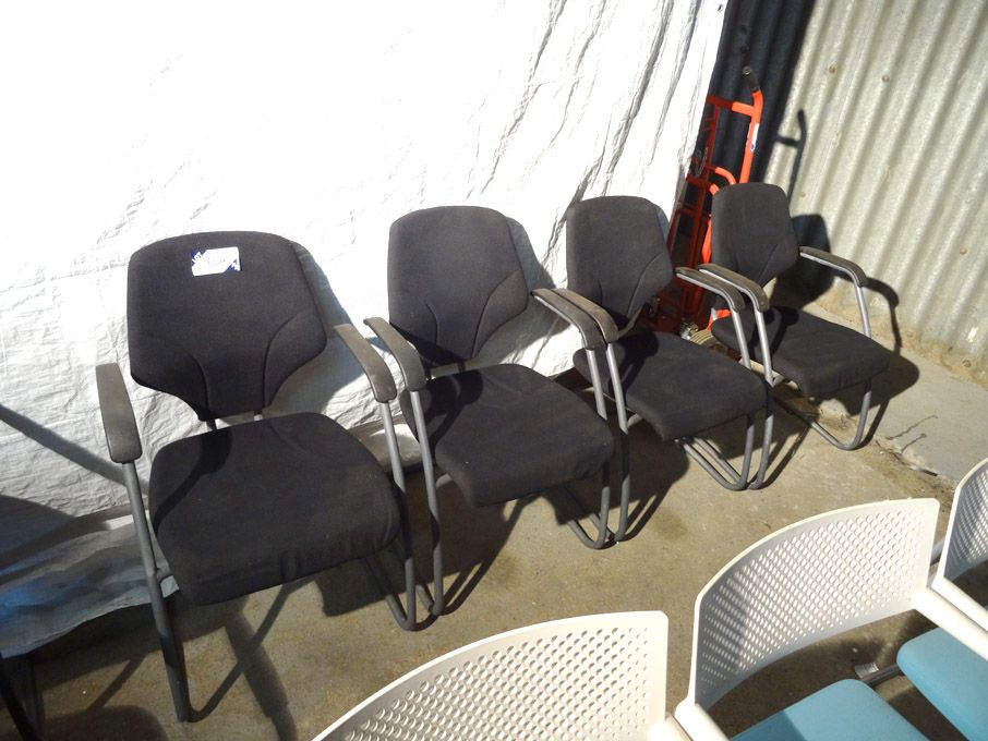 4x Giroflex black upholstered, grey framed chairs...
