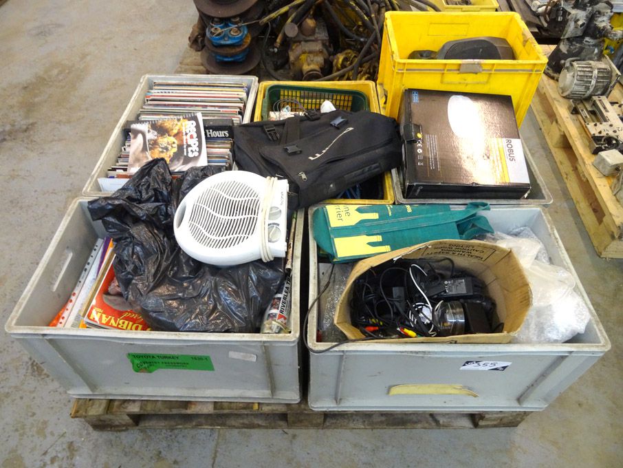 Qty various general equipment inc: box of records,...
