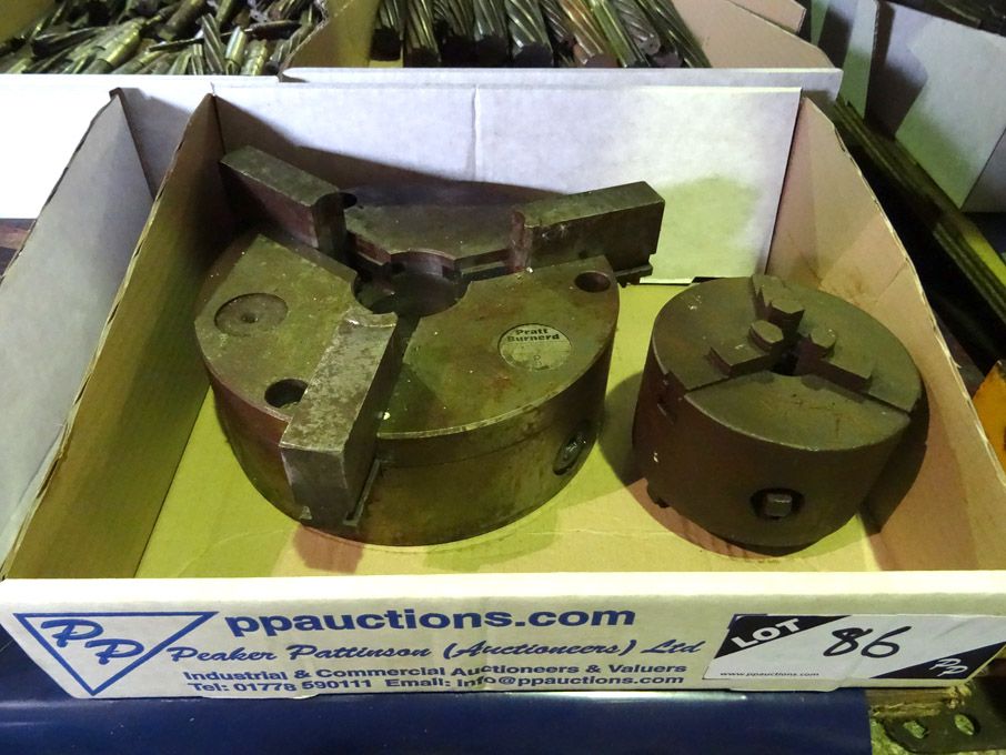 Pratt Burnerd 200mm 3 jaw chuck, 110mm 3 jaw chuck...