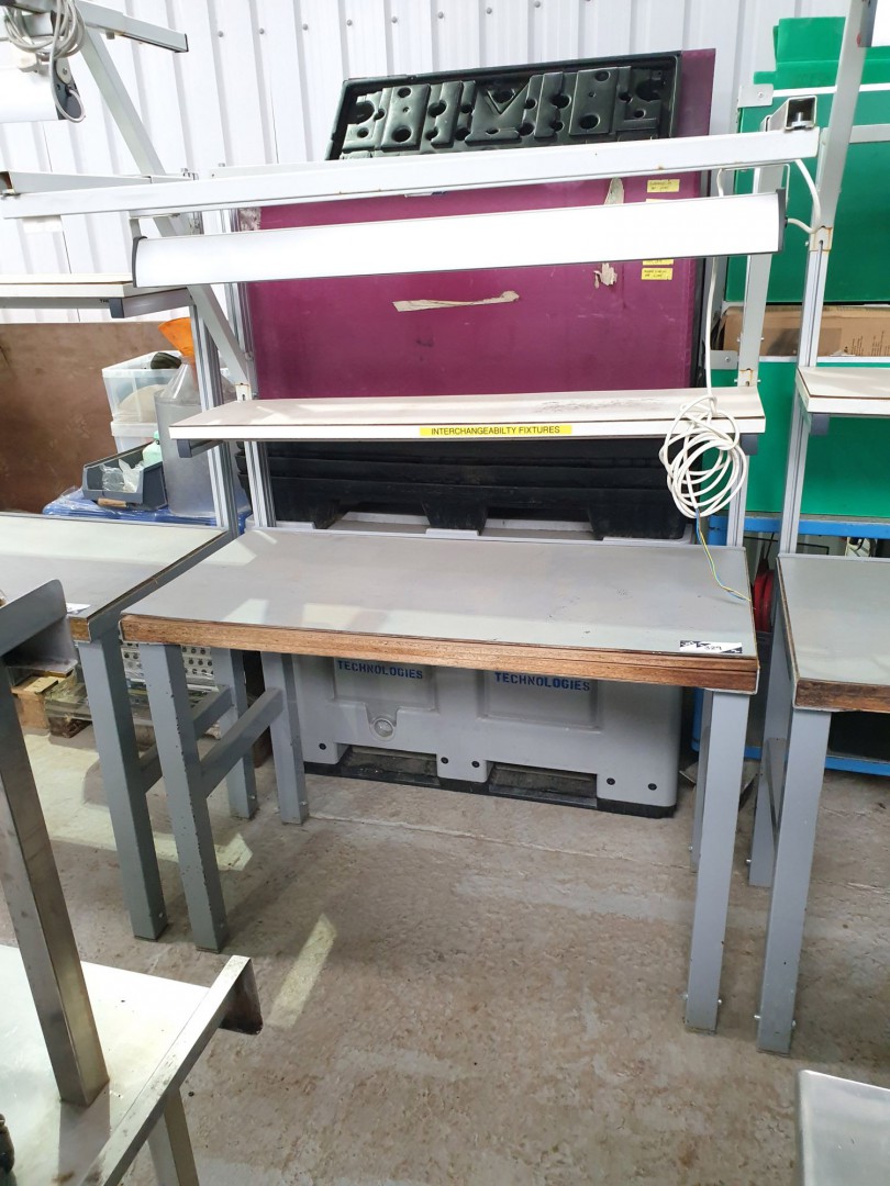 Treston modular frame workbench inc: shelves, ligh...