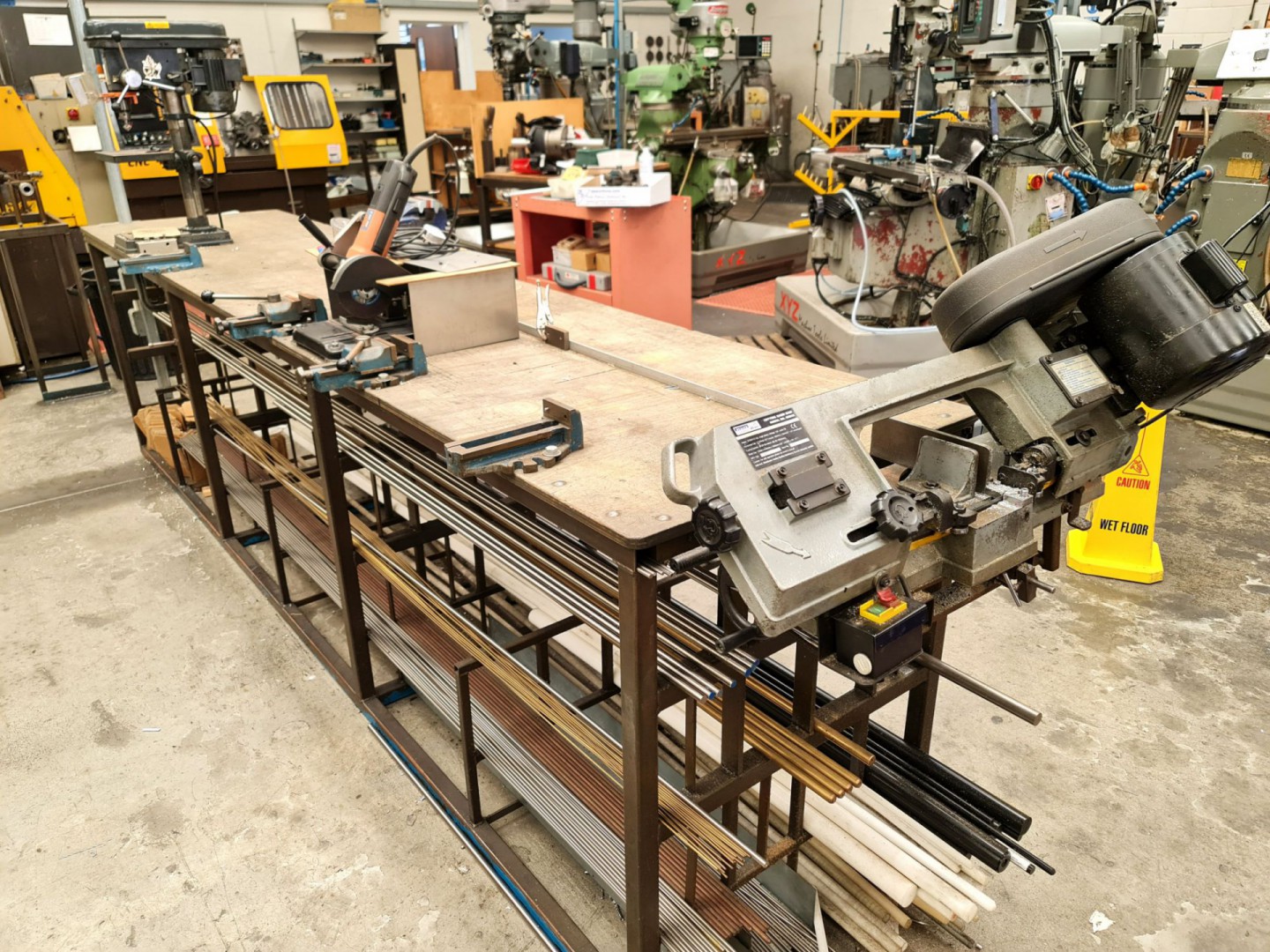 Bar storage & processing bench, 3500x775x960mm H w...