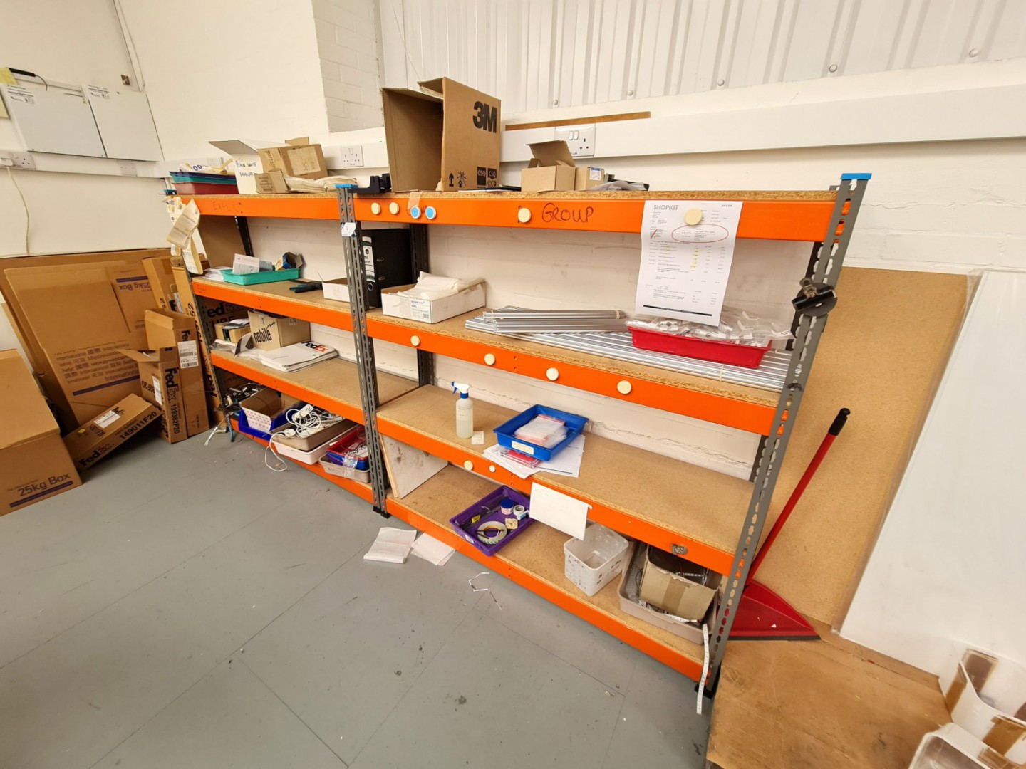 2 bays light duty boltless storage rack, 1500x400x...