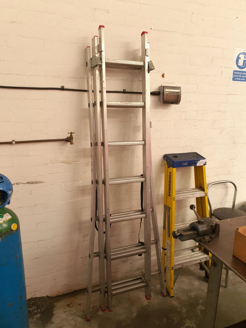 3 stage aluminium ladders, 6000mm approx