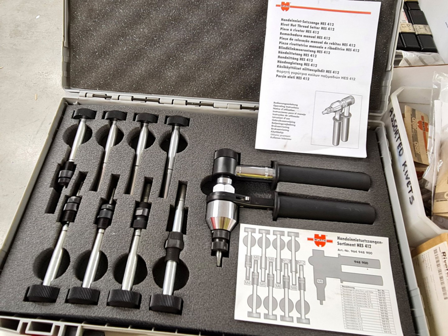 Wurth HES 412 rivet nut thread setter with va...