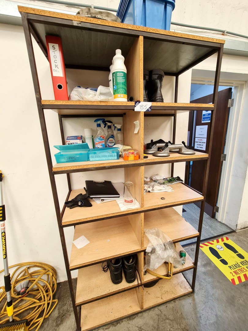 Metal frame wooden shelf solid storage rack, 1060x...