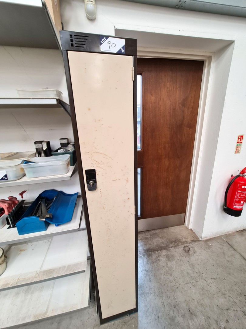 Locker containing drills, vice, jaws, clamping equ...
