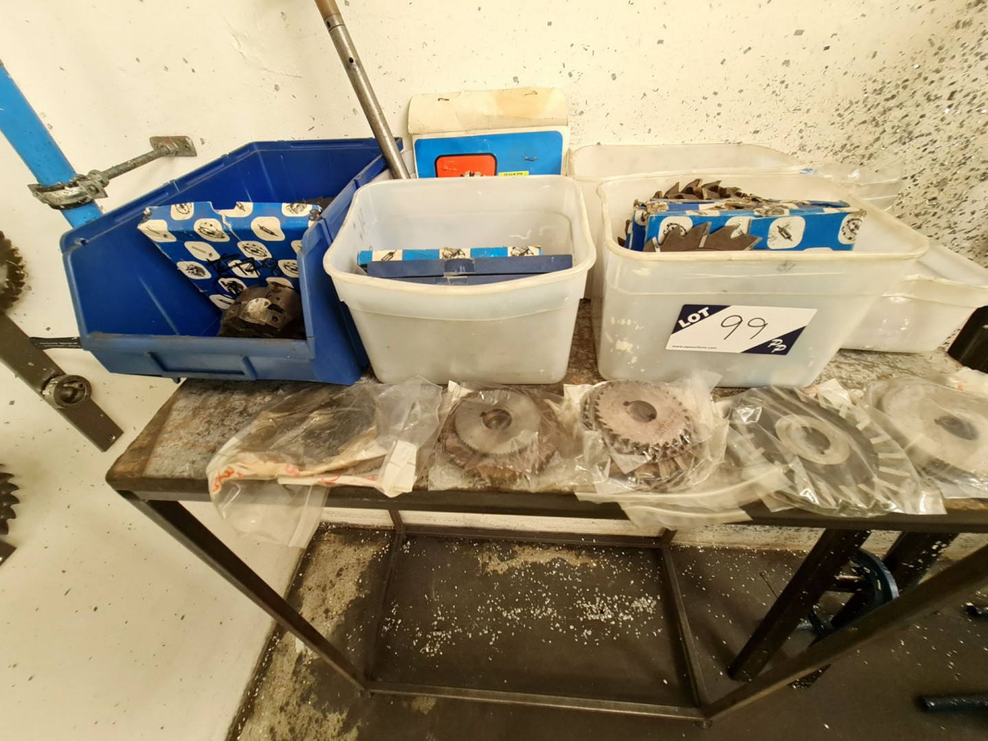 Qty various milling cutters in plastic tubs
