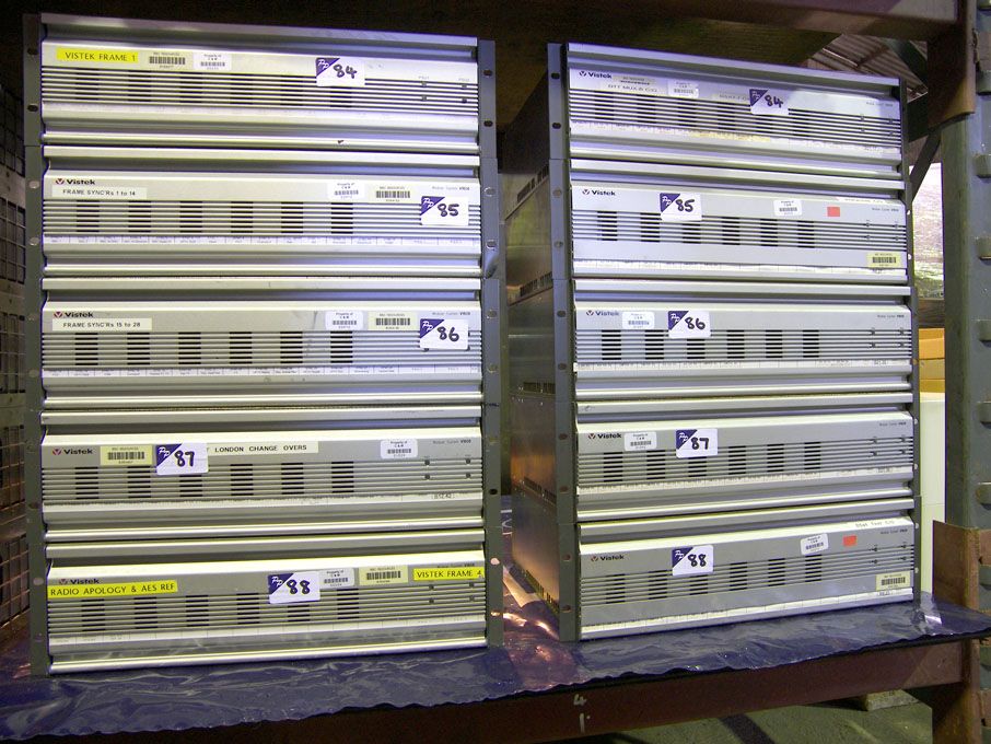 2x Vistek V1606 chassis with cards inc: 13x V1614,...