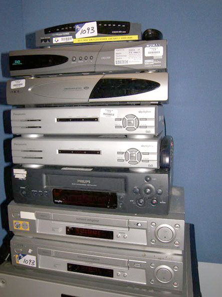 2x Freeview boxes, 2x Sky digi boxes, 2x Sony VCR...