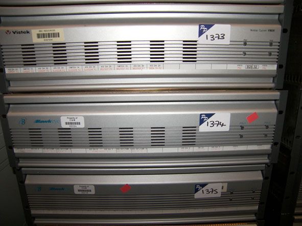 Vistek V1606 chassis with cards inc: 7x V1614, 3x...
