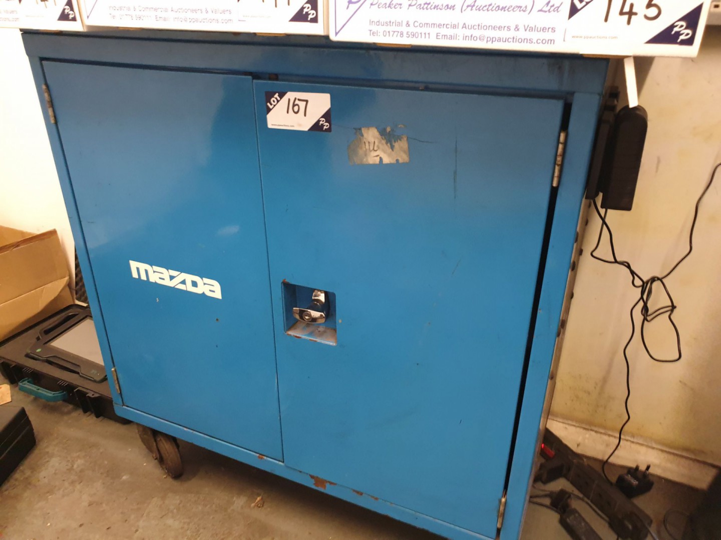 Mobile 2 door storage cupboard