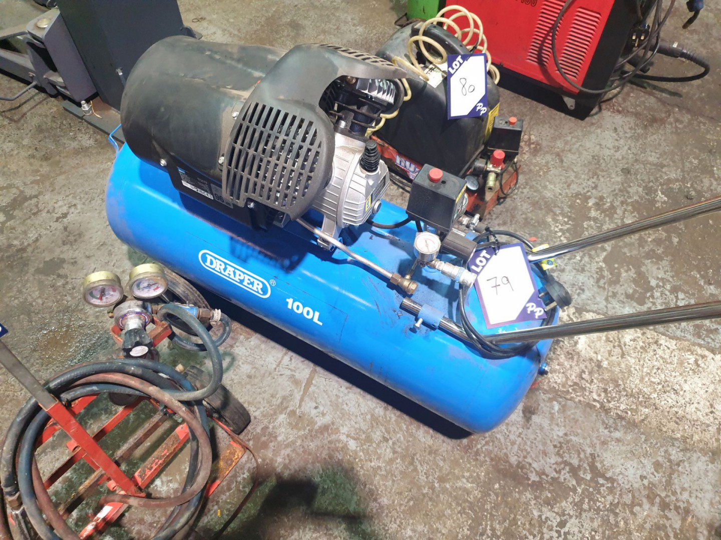 Draper DTL S053 air compressor on receiver, 100ltr...