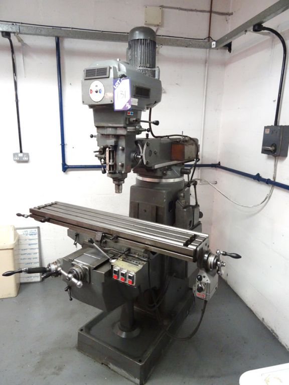 Ajax AJT-1 turret mill, powerfeed, 1260x250mm tabl...