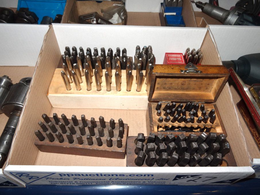 Qty various engineers numbers, letter stamping set...