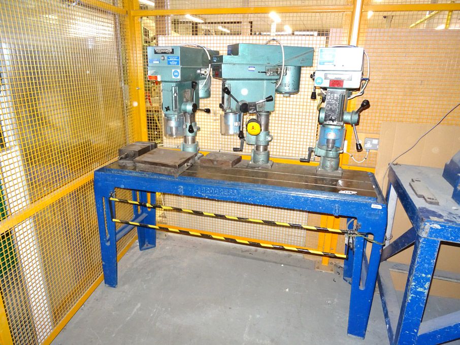 Meddings 3 spindle in-line drill on Progress base,...