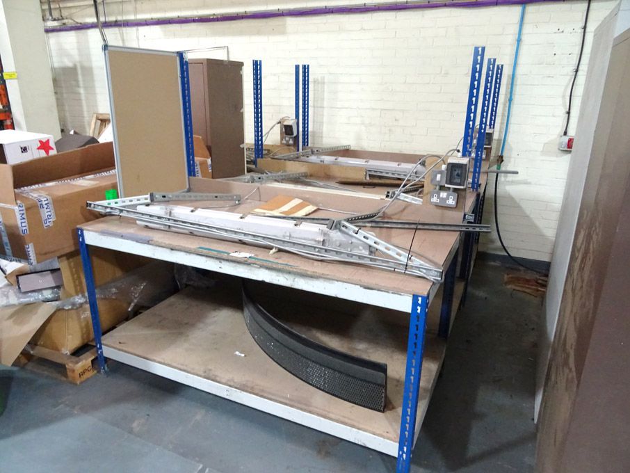 4x 1800x900mm work tables / benches with socket &...