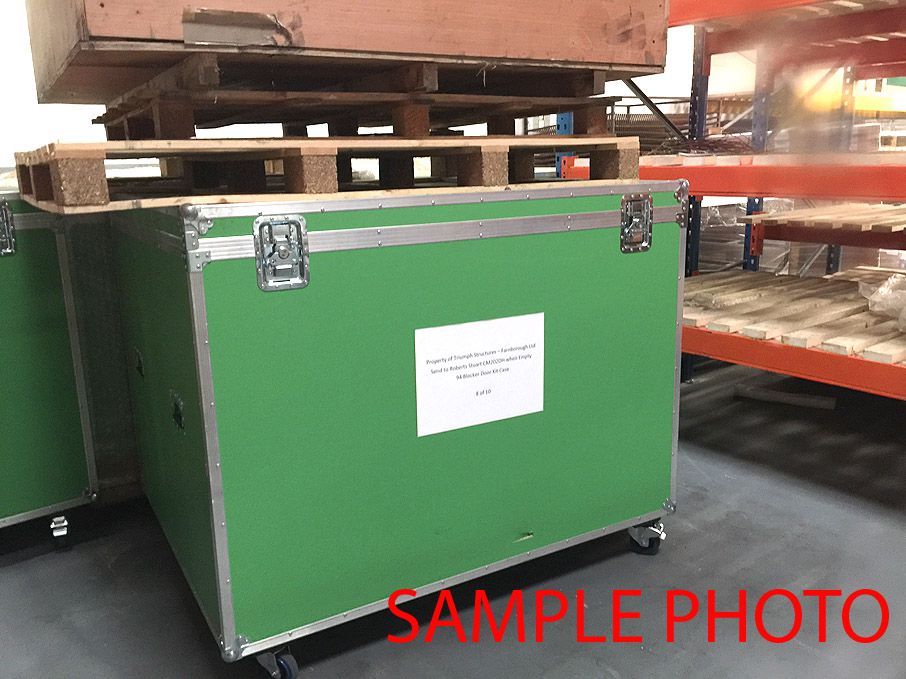 2x Trifibre green mobile flight / transport cases,...