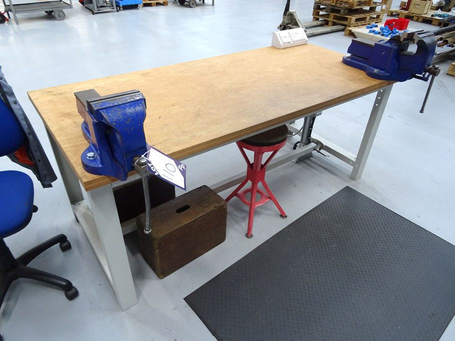 Bott 2000x900mm metal framed table with 2x Record...