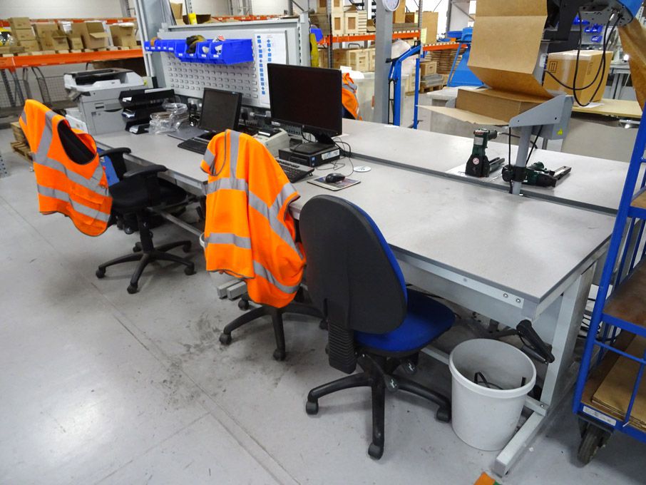 4x Bott adjustable height work tables, 1800x750mm