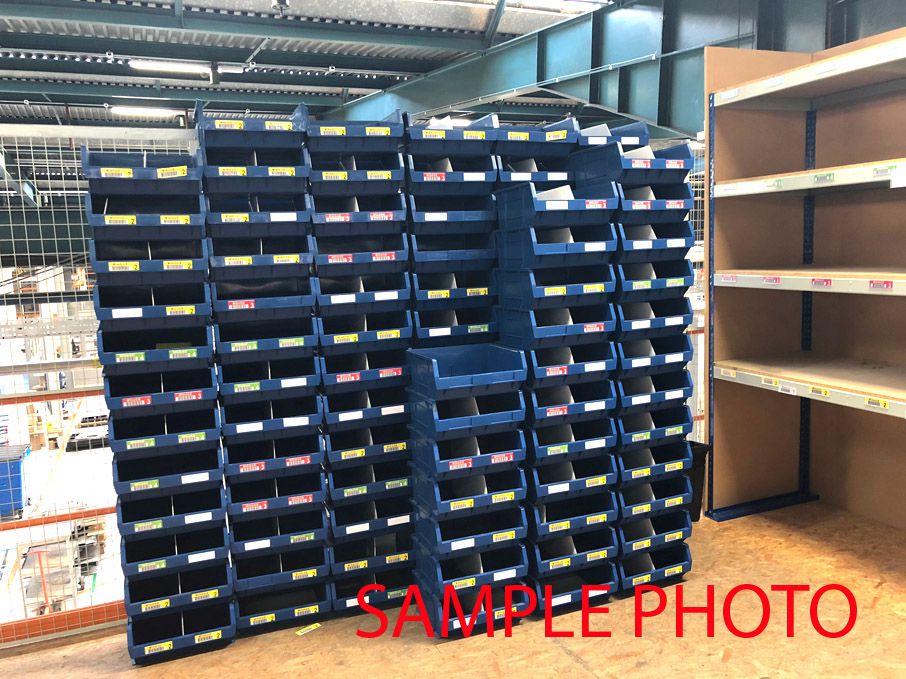 100x XL6 blue plastic stackable storage bins, 410x...