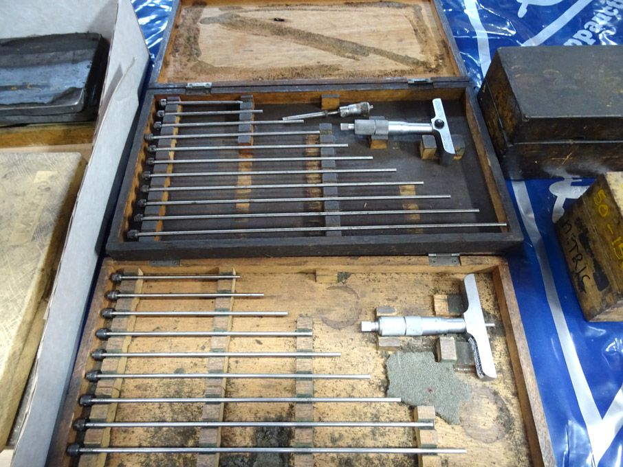 2x Mitutoyo depth mics to 12" approx etc