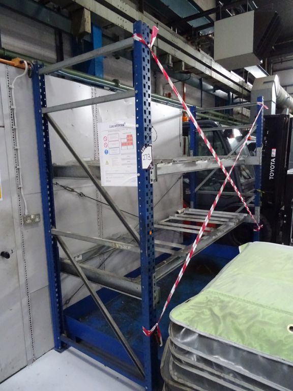 1 bay Locators storage racking with oil drip tray
