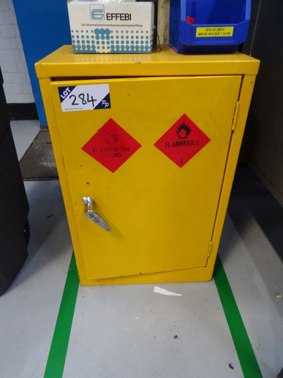 Yellow single door flammable storage cupboard, 18x...