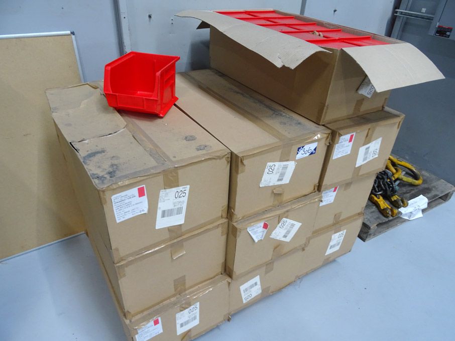 100x red plastic Lin Bins, 280x210x180mm (boxed &...