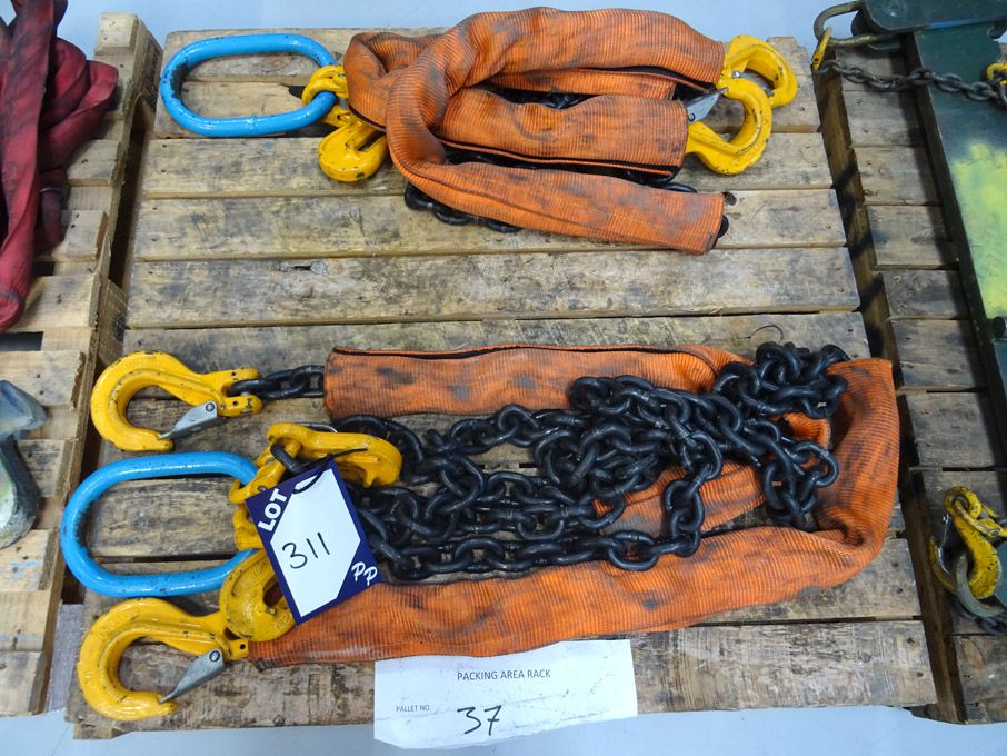 2x York 2 legged lifting chains, 7.5 ton capacity
