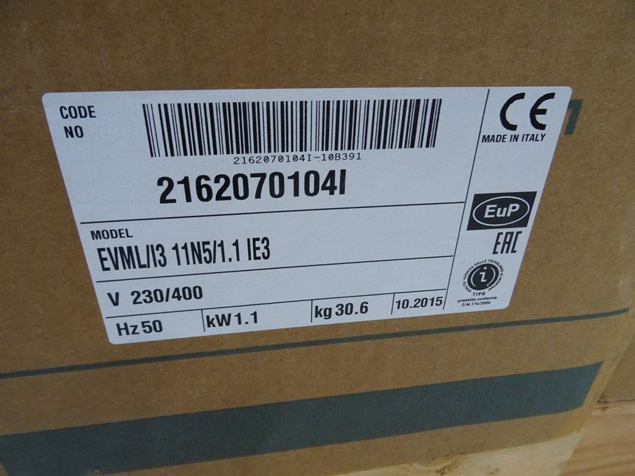 2x Ebara EBML/13 centrifugal pump, 1.1kW (2015) (b...