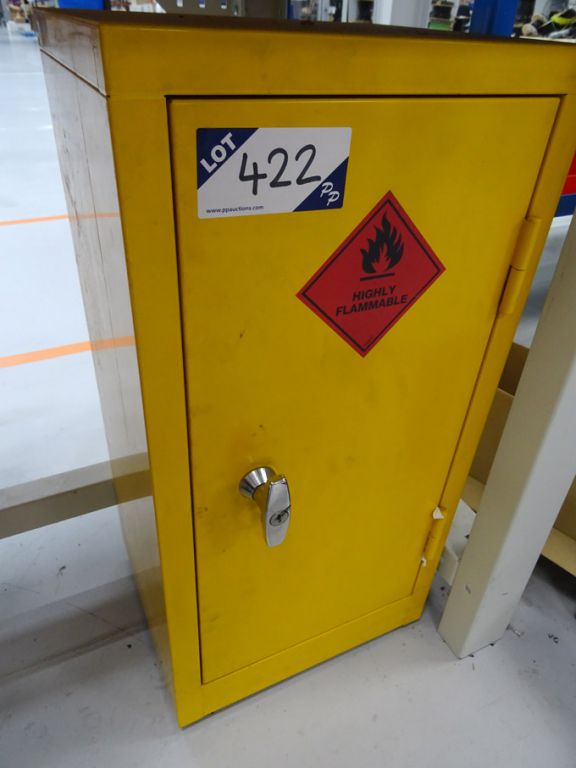 Yellow flammable storage cupboard, 14x12x28" appro...