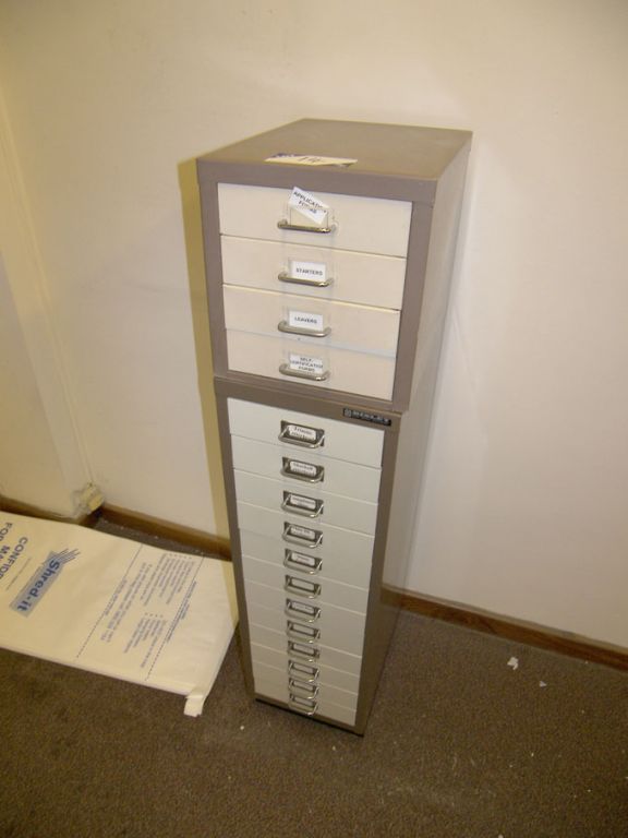 Bisley 12 drawer metal storage cabinet & similar 4...