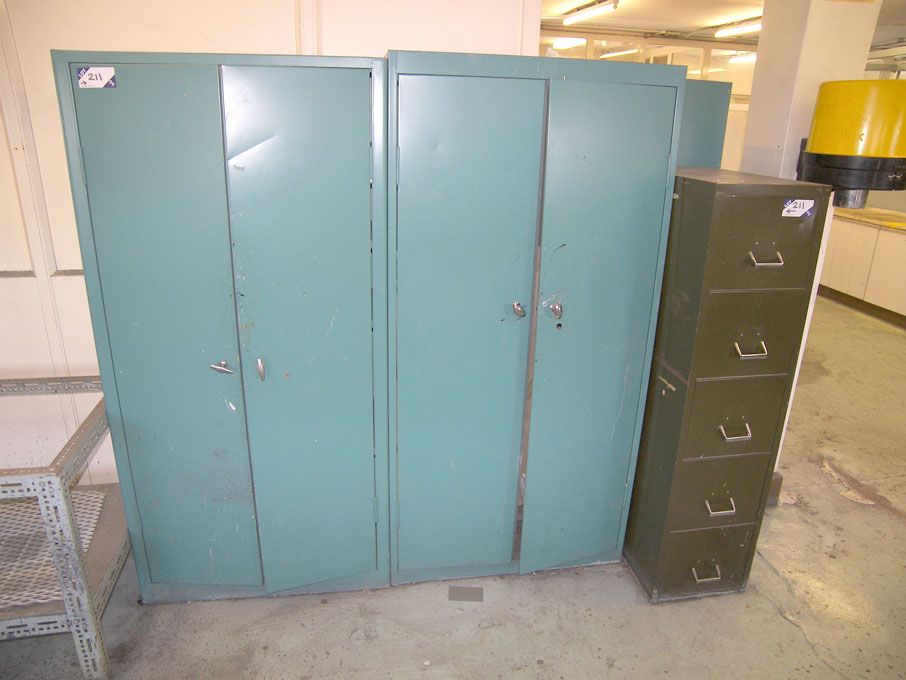2x Triumph 2 door storage cupboards, 5 drawer meta...