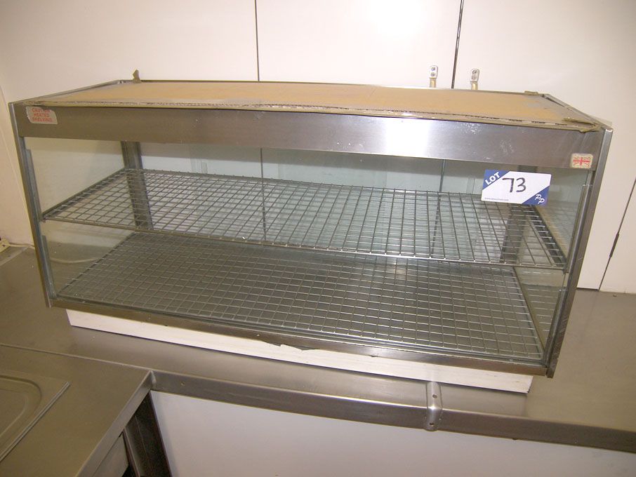 1050x300mm heated glass cabinet, twin shelf