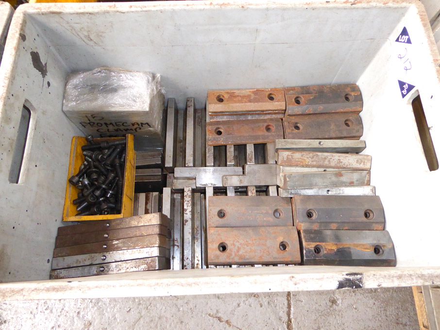 Qty press brake clamps in a crate